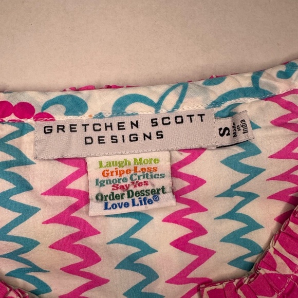 Gretchen Scott Vibrant Pink and Blue Dragon Print Dress Size S. - Picture 14 of 14